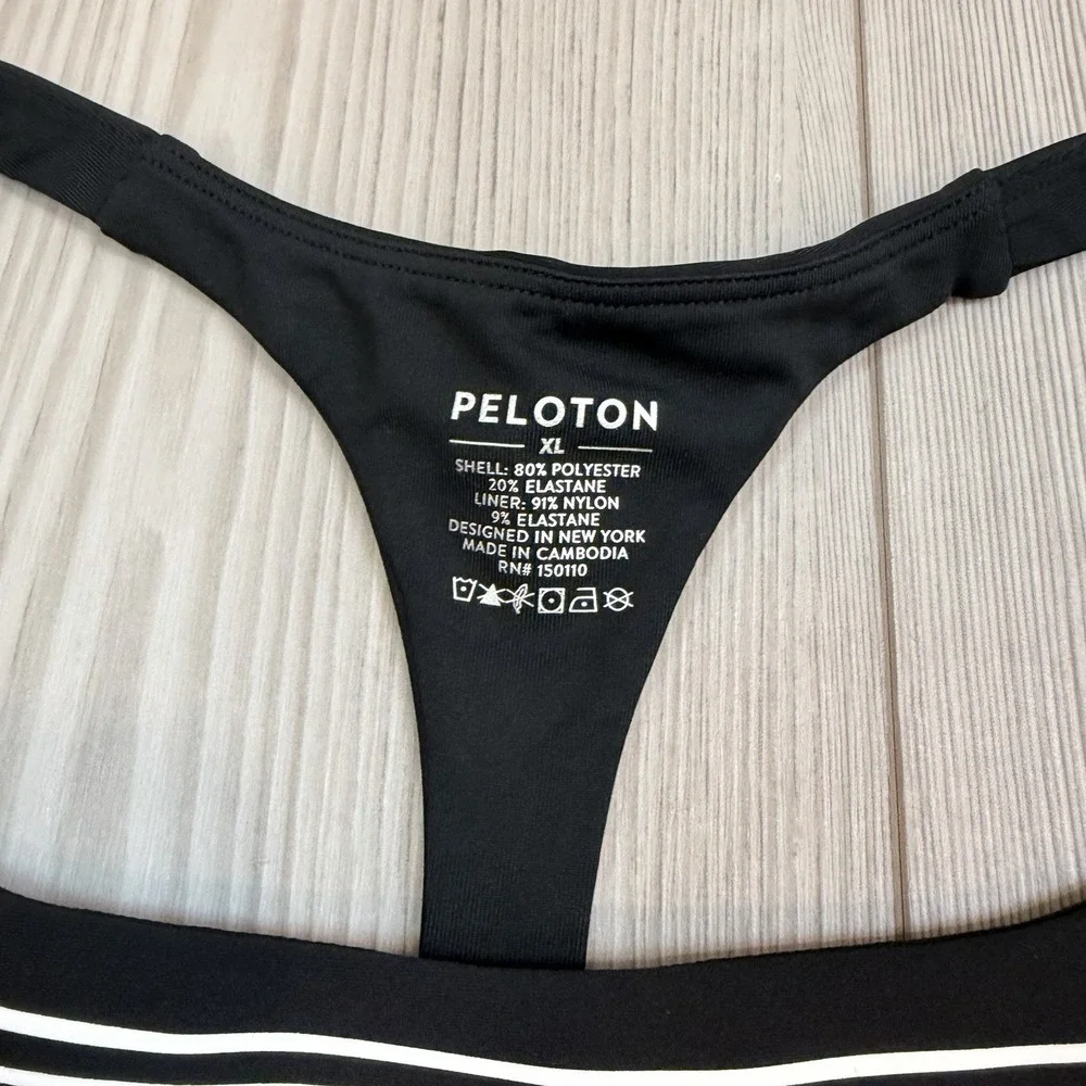NWT Peloton X Robin Arzon XL Merit Scoop Neck Racerback Bra‎ Black